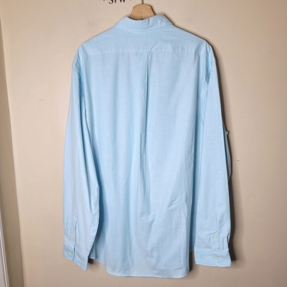 NWT Polo Ralph Lauren Slim Fit Stretch Oxford Shirt XXL Aegean Blue Flesh Pony - Picture 5 of 8
